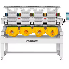 Professional 4-Head High-Speed Computerized Embroidery Machine – 1200RPM, 12-Needle Industrial System for Hats, T-Shirts, and Flat Garments